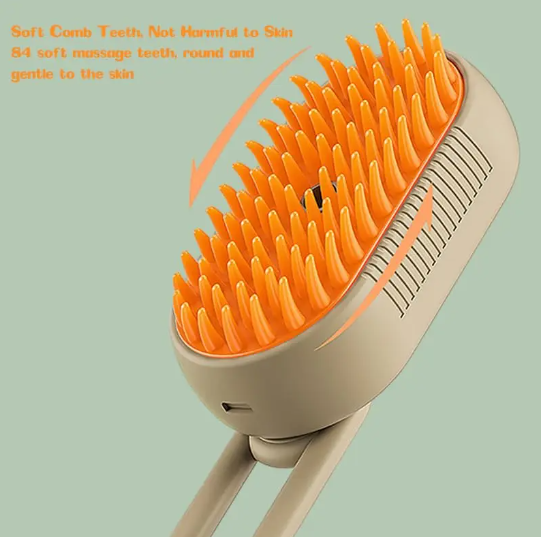 Steamy Dog Brush Electric Spray Cat Hair Brush 3 in1 Dog Steamer Brush for Massage Pet Grooming Removing Tangled and Loose Hair